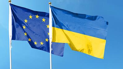 Ukraine & EU flags