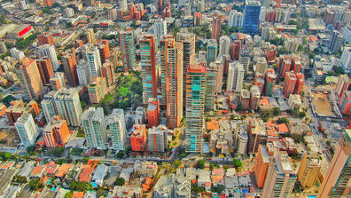 Latin American cityscape from above